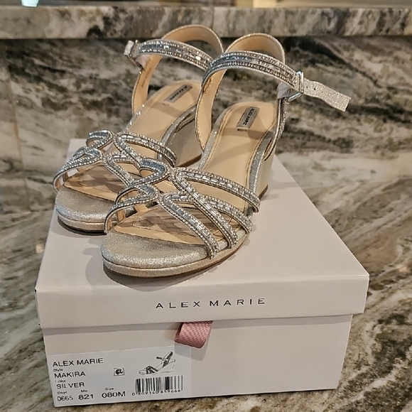 Alex Marie | Shoes | Alex Marie Glittering Silver Heels | Poshmark